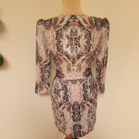 Reiss Lacey Paisley Print Textured Mini Dress - Picture 7 of 8